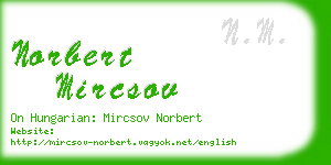 norbert mircsov business card